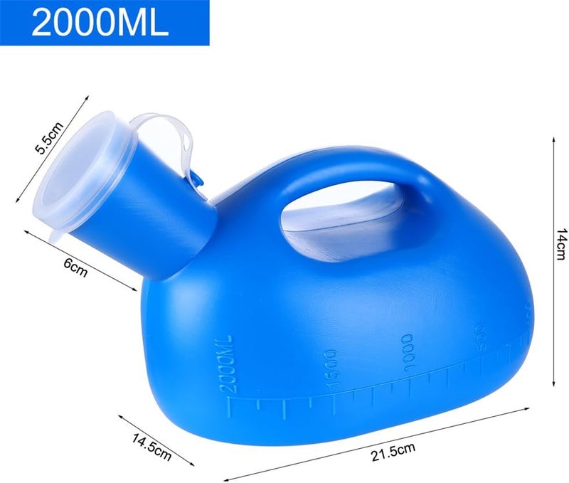Yeasing Urinal Bottle Portable Urinals for Men Women Urine Bottle 2000ml Mens Potty Spill Proof Pee Bottle with 68" Long Tube Travel Toilet Incontinence Bottles for Elderly Hospital - Image 2